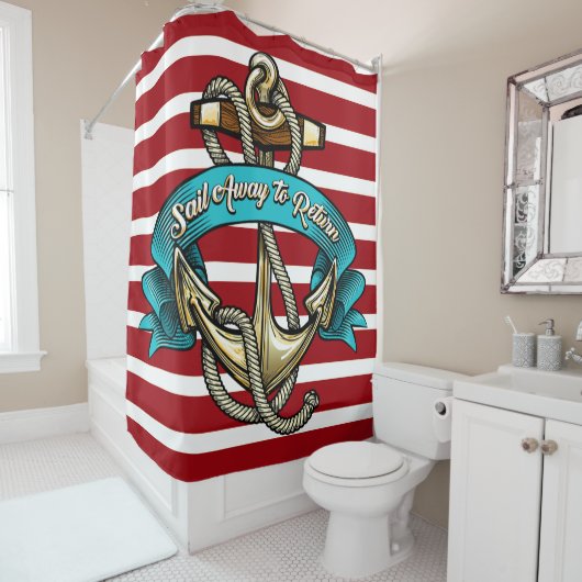 Nautical Beach Shower Curtain Douchegordijn (In situ)