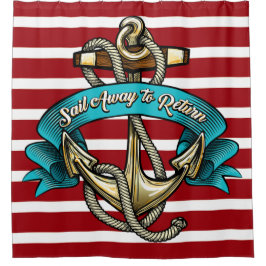 Nautical Beach Shower Curtain Douchegordijn