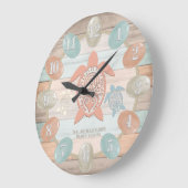 Nautical Beach Stripes, Zee Glass, schildpad Grote Klok (Hoek)