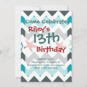 Nautical Beach Theme Chevron Anchors Starfish Kaart (Voorkant)