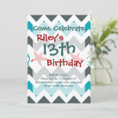 Nautical Beach Theme Chevron Anchors Starfish Kaart (Staand voorkant)