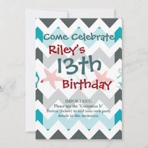 Nautical Beach Theme Chevron Anchors Starfish Kaart