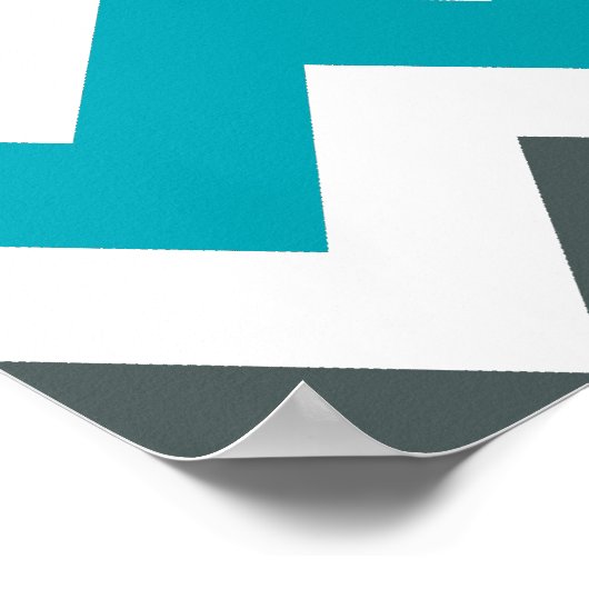 Nautical Beach Theme Chevron Anchors Starfish Poster (Hoek)