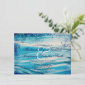 Nautical Beach Theme Ocean Blue Weddenschap Uitnod Kaart (Staand voorkant)