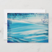 Nautical Beach Theme Ocean Blue Weddenschap Uitnod Kaart (Achterkant)