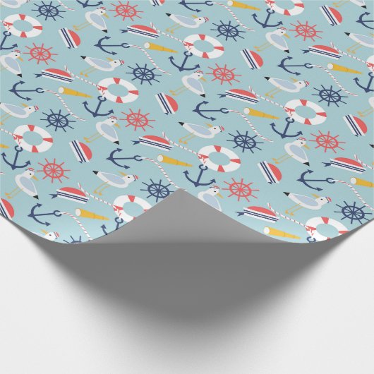 Nautical Beach themed wrapting paper Cadeaupapier (Hoek)