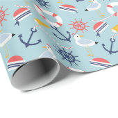 Nautical Beach themed wrapting paper Cadeaupapier (Rol Hoek)