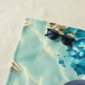 Nautical Beach Towel with Blue Anchor Strandlaken (In situ)