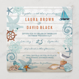 Nautical Beach | Trouwkaart Kaart