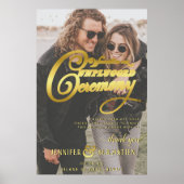 Nautical Beach Unplugged Ceremonie Foto Bruiloft Poster (Voorkant)