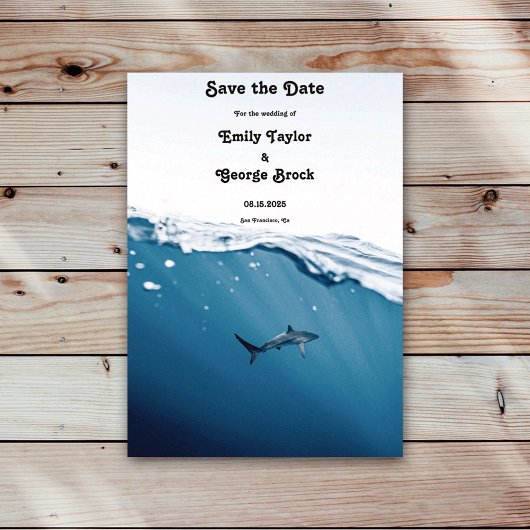 Nautical Beach Weddenschap met marineblauw onderwa Save The Date