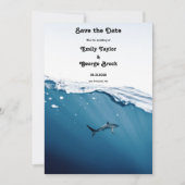 Nautical Beach Weddenschap met marineblauw onderwa Save The Date (Voorkant)