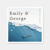 Nautical Beach Weddenschap met marineblauw onderwa Servet (Voorkant)