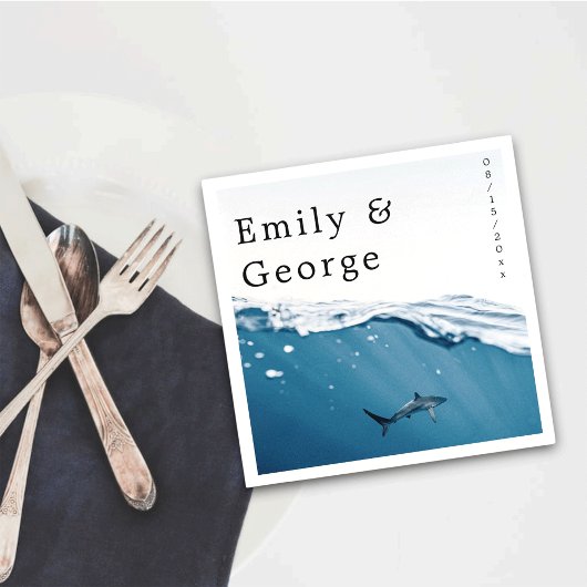 Nautical Beach Weddenschap met marineblauw onderwa Servet