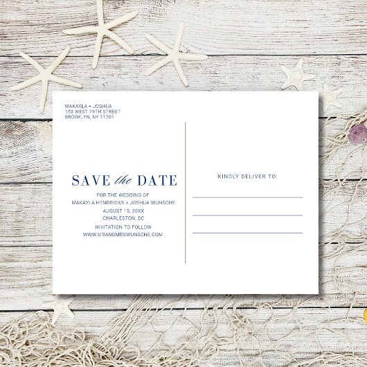 Nautical Beach Weddenschap Photo Save the Date Aankondigingskaart
