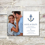 Nautical Beach Weddenschap Photo Save the Date Aankondigingskaart<br><div class="desc">Nodig uw dierbaren uit voor uw speciale dag met deze Nautical Beach Photo Wedding save the date briefkaart. Met een chique,  eigentijds ontwerp is dit briefkaart de perfecte manier om uw aanstaande bruiloft aan te kondigen en familie en vrienden te vragen uw trouwdatum te reserveren.</div>
