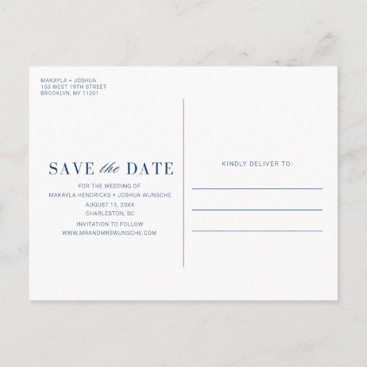 Nautical Beach Weddenschap Photo Save the Date Aankondigingskaart (Achterkant)