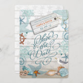 Nautical Beach Wedding | Datum opslaan Save The Date (Voorkant / Achterkant)