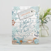 Nautical Beach Wedding | Datum opslaan Save The Date (Staand voorkant)