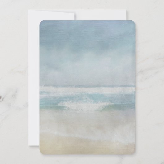 Nautical Beach Wedding Invite Kaart (Achterkant)