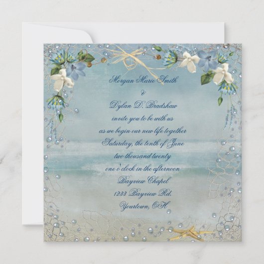 Nautical Beach Wedding Kaart (Voorkant)