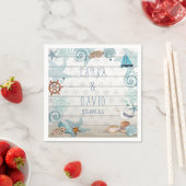 Nautical Beach Wedding Paper Napkins Servet (Insitu)