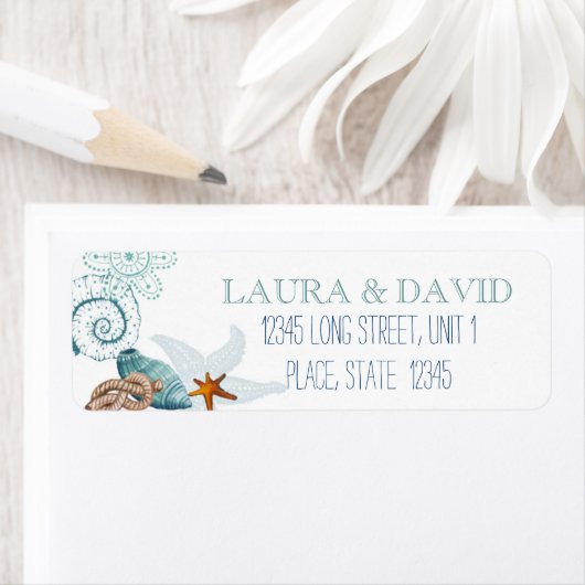 Nautical Beach Wedding | Retouradreslabels Etiket (Insitu)