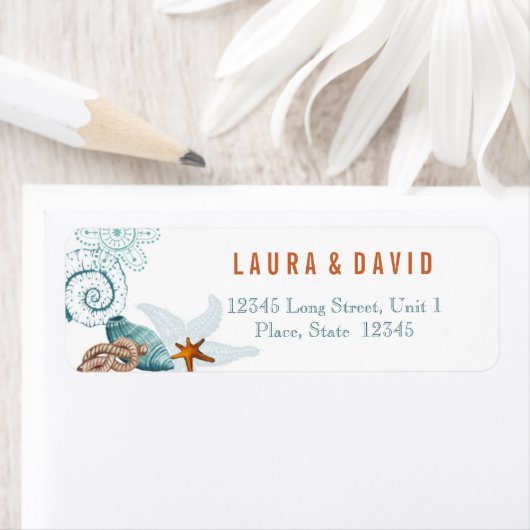 Nautical Beach Wedding | Retouradreslabels Etiket (Insitu)