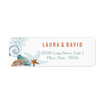 Nautical Beach Wedding | Retouradreslabels