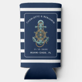 Nautical Beach Wedding Shower Anchor Seltzer Blikjeskoeler (Achterkant)