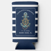 Nautical Beach Wedding Shower Anchor Seltzer Blikjeskoeler (Voorkant)