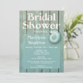 Nautical Beach Wood Bridal Shower Uitnodiging (Staand voorkant)