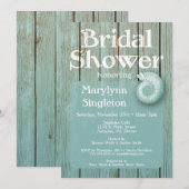 Nautical Beach Wood Bridal Shower Uitnodiging (Voorkant / Achterkant)