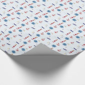 Nautical Beachy Lighthouse en Starfish Gift Wrap Cadeaupapier (Hoek)