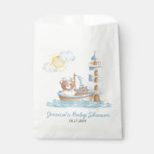 Nautical Bear Watercolor Boat Baby Shower Bedankzakje (Voorkant)