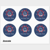 Nautical Bedankt Favor Blue Ronde Sticker (Vel)