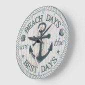 Nautical Best Days Beach Rustic Wall Clock Grote Klok (Hoek)