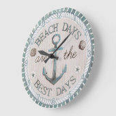Nautical Best Days Beach Rustic Wall Clock Grote Klok (Hoek)