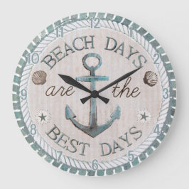 Nautical Best Days Beach Rustic Wall Clock Grote Klok