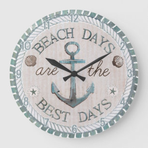 Nautical Best Days Beach Rustic Wall Clock Grote Klok