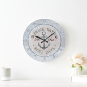 Nautical Best Days Beach Rustic Wall Clock Grote Klok (Huis)