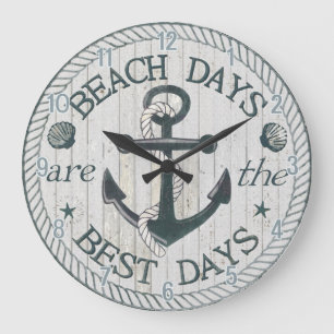Nautical Best Days Beach Rustic Wall klok