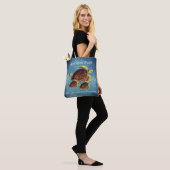 Nautical Best Mam Ever Zee Turtle Waterverf Tote Bag (Op model)