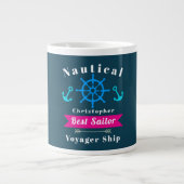 Nautical Best Sailor Navy Grote Koffiekop (Voorkant)