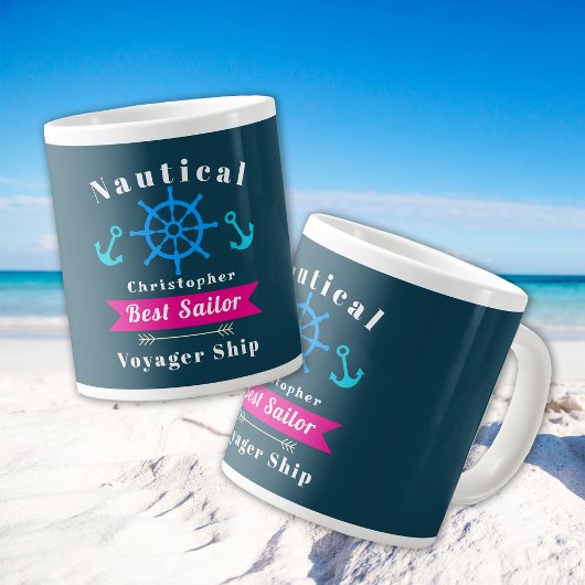Nautical Best Sailor Navy Grote Koffiekop