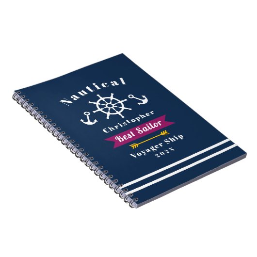 Nautical Best Sailor Navy Notitieboek (Rechterzijde)