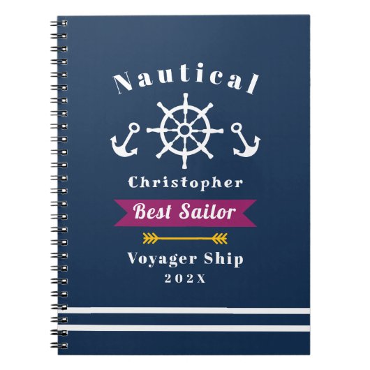 Nautical Best Sailor Navy Notitieboek (Voorkant)