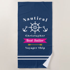 Nautical Best Sailor Navy Strandlaken