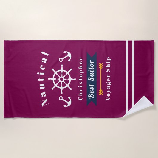 Nautical Best Sailor Red Strandlaken (Voorkant)