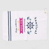 Nautical Best Sailor White Golf Handdoek (Horizontaal)